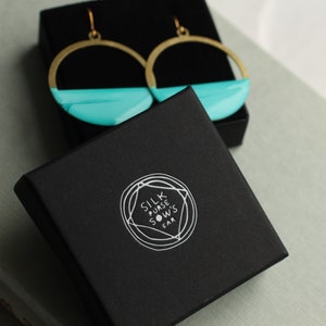 Pendientes de aro azul turquesa, pendientes de agua, hechos a mano, océano verde mar, idea de regalo pensativa para amigas novias TURQ HOOP imagen 4