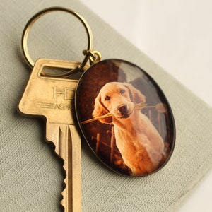Personalised Keychain, Keyring Charm, Photo Memorial Gift Key Chain, Photograph Keyring, Sentimental Thoughtful Gift, LARGE KEEPSAKE KEYRING