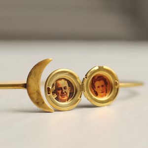 Personalized Moon Locket Bracelet with Photos, Adjustable Star Moon Cuff Bangle LKGP-117 image 10