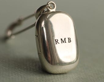 Broche con relicario de plata esterlina personalizado para fotos: broche para ramo de novia, regalo conmemorativo para boda, LKST-20