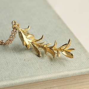 Rosemary Leaf Necklace, Realistic Leaf Necklace, Botanical Tree Branch Necklace, Woodland Folklore Cottagecore Gift ROSEMARY NECKLACE
