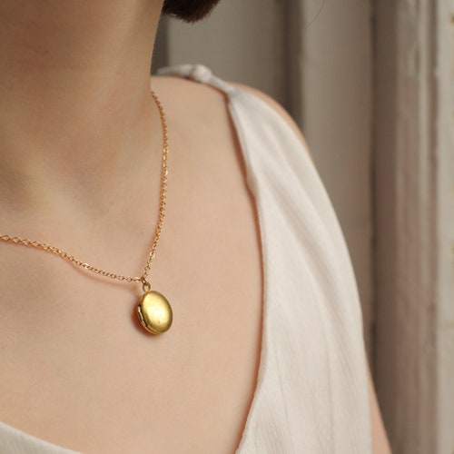Tiny Locket Necklace Personalised 