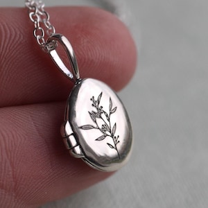 Medallón ovalado de plata de ley grabado: delicado regalo conmemorativo personalizado con foto LKST-14