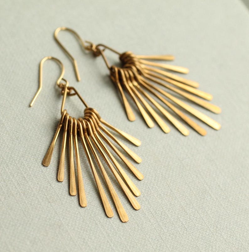 Gold Fransen Statement Chandelier Ohrringe: Boho Ohrringe Bild 3