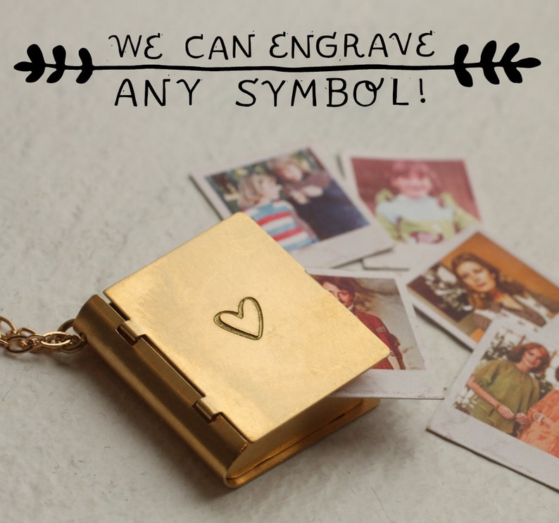 Family Photo Album Locket, Polaroid Photo Locket Necklace, Personalised Photo Necklace, Wedding Album Gift, Engraved Customized, SYMPOLAROID image 3