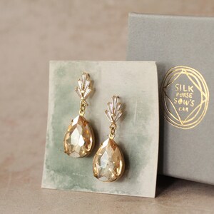 Art Deco Brautohrringe: Vintage Glaskristall, 1920er Jahre Schmuck Bild 4