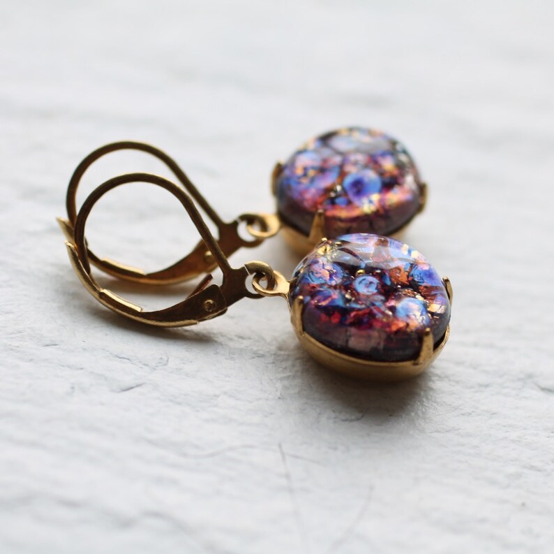 purple opal earrings