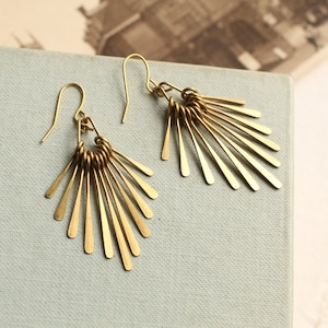 Gold Art Deco Earrings, Gold Brass Fringe Earrings, Bohemian Earrings, Gold Chandelier Earrings, Statement Earrings DECO FRINGE EARRINGS