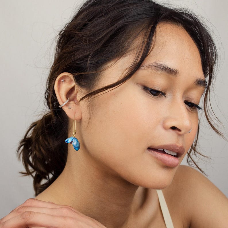 Bluebell Flower Earrings: Blue Earrings, Botanical Woodland Spring Jewellery image 9