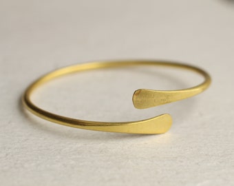 Brass Wrap Bracelet, Simple Gold Bracelet Bangle, Arm Cuff, Gold Bangle, Grecian Goddess Bracelet, WRAP BRACELET