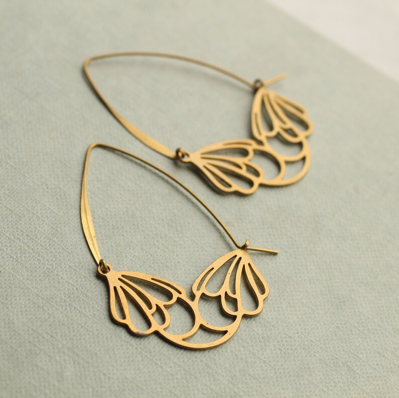 art nouveau hoop earrings