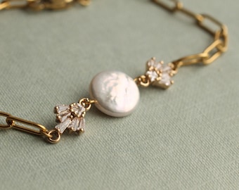 Art Deco Pearl Bracelet: Bridal Jewelry, 1920s Freshwater Pearl