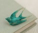 Swallow Bird Brooch, Bird Pin, Swallow Jewelry, Emerald Green Brooch, Turquoise Verdigris Jewellery, VERDIGRIS BIRD BROOCH 