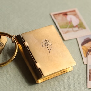 Personalised Photo Keyring, Photo Album Gift, Engraved Keyring for Fathers, Personalised Custom Gift, Husband Boyfriend POLAROID KEYR