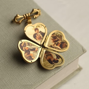 Photo Locket Bridal Bouquet Brooch: Personalized Locket Pin for Wedding, LKGP-3