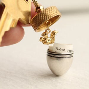 Gepersonaliseerde Acorn sleutelhanger, uniek cadeau voor vaders man opa mannen, vrienden, housewarming cadeau, eekhoorn sleutelhanger cadeau, VV ACORN SLEUTELHANGER afbeelding 3