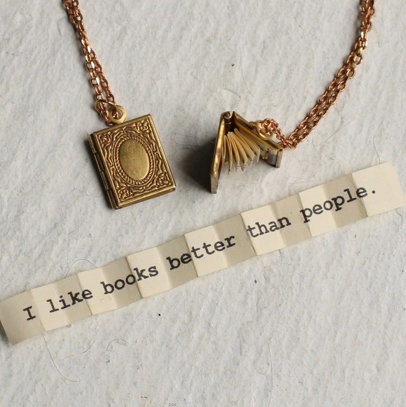 Book Locket Necklace With Photos Personalized Photo Necklace Etsy