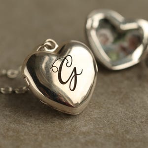 Sterling Silber Herz Medaillon Halskette, personalisierte Medaillon mit Fotos, echtem Silber individuelle Gedenkgeschenk, Geburtstagsgeschenk, GRAVUR LKST-18