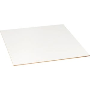 Könnte beinhalten: Eine rechteckige weiße Tafel mit hellbraunem Rand. Die Tafel ist leicht schräg positioniert und zeigt ihre saubere, glatte Oberfläche. Ideal für Bastelarbeiten oder Präsentationen.