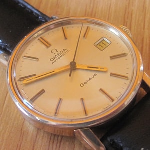 mid-1970s Omega Geneve Automatic (Ref. 166.0202),Cal 1012 gold plated 20m,Date