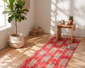 Yogamatte aus reiner Baumwolle - Gesteppter Ayurveda-Übungsteppich, umweltfreundliche rutschfeste Fitnessmatte, handgefertigte Yogamatte mit Blockprint