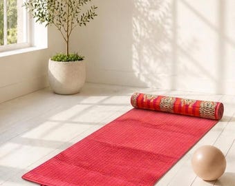 Tiger Print Wende-Yogamatte aus Baumwolle, Gesteppte Baumwolle Yogamatte, Therapie Yogamatte, Frauen Yogamatte, Yogamatte aus reiner Baumwolle, Geschenke für Frauen