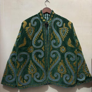 ベルベットスザニ刺繍ジャケット ハンドメイドベルベットスザニジャケット：ウズベキスタン刺繍、高級