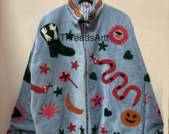 Velvet Jacket, Embroidered Suzani Unique Jacket, Bohemian Winter Wear Jacket, Pure Velvet Jacket, Personalized Gifts For Her, Gift For Her