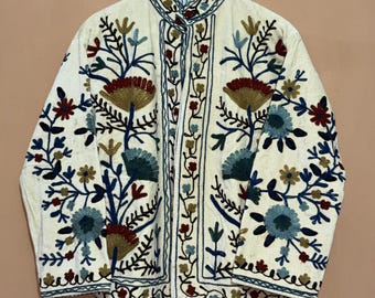 Beige Samtjacke, Wende-Samtjacke, Boho-Jacken, Nachhaltige Jacke & Mantel, Brautjungfer Geschenke, Frauen tragen Jacke, Geschenke für Sie
