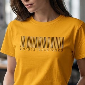 Funny Barcode T Shirt, Minimalist Barcode Tee, Cyberpunk Tech Graphic T-Shirt, Geek Nerd Programmer Gift, Coding Outfit