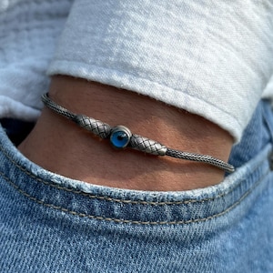 Handmade Sterling Silver Braided Bracelet: Celtic Knot Kazaziye Art