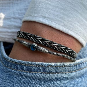 Handmade Kazaziye 1000 Sterling Silver Bracelet: Unisex Braided Design