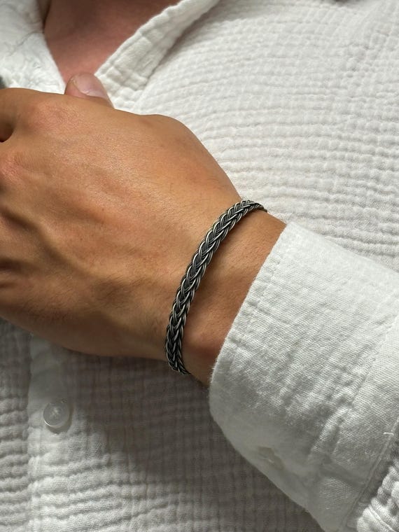 Hand Braided 999 Silver Bracelet, Braided Jewelry