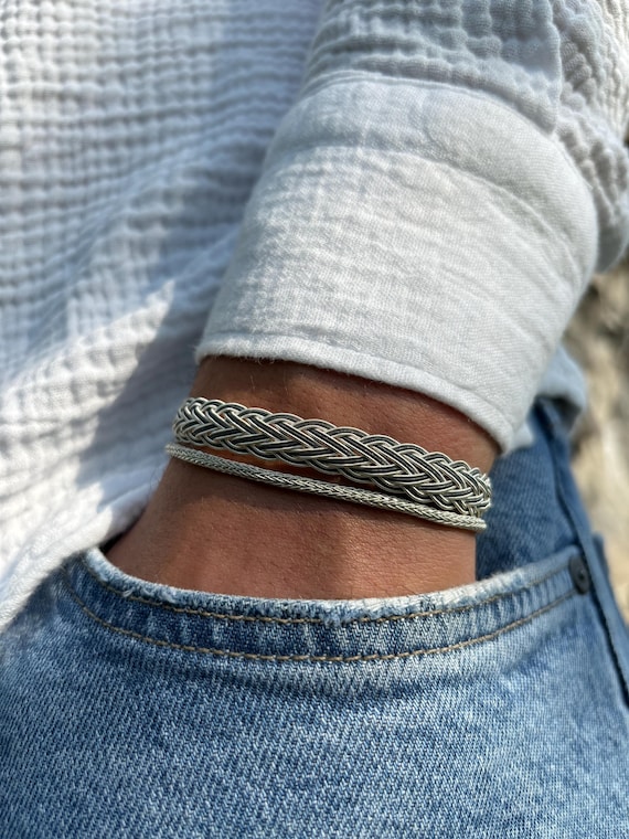 Handmade Kazaziye 999 Silver Bracelet: Braided Unisex Design