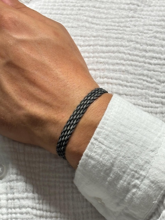 Kazaziye Silver Knot Bracelet: Unisex Braided Sterling Silver Jewelry