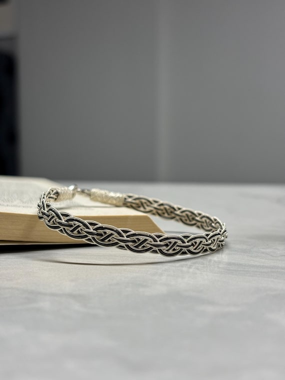 Handmade 999 Silver Braided Bracelet - Viking Style