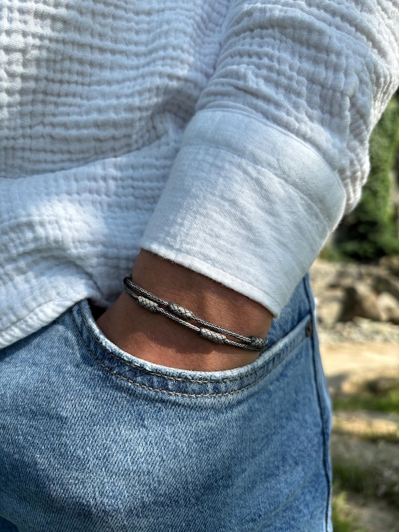 Oxidized 999 Sterling Silver Braided Bracelet - Viking Style