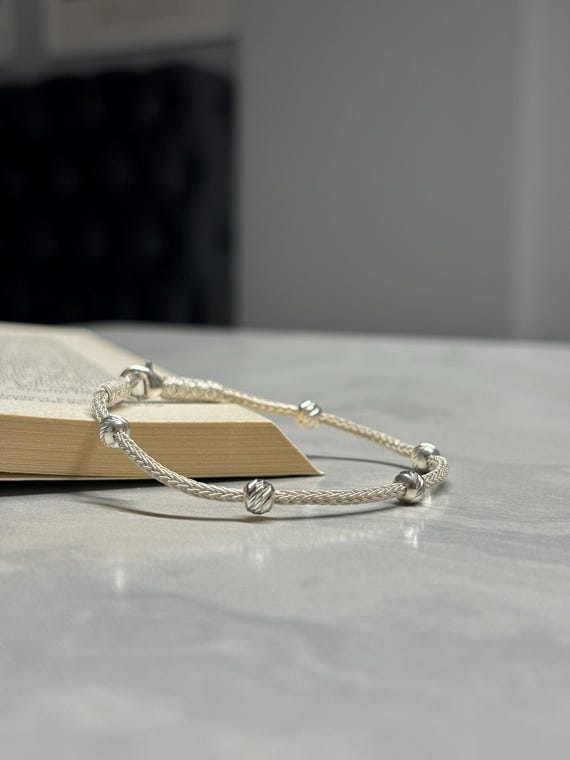 Couples Bracelet, Woven Chain Bracelet, Gift for Her Him, Boyfriend Girlfriend Gift, Anniversary Gift, Best Friend Jewelry