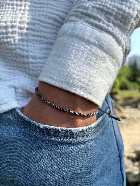 Sterling Silver Bracelet, Braided Knot Jewelry