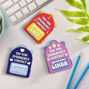 Emergency Contact Backpack Tag, NFC Backpack Tag, NFC Keychain, Emergency Contact NFC Keychain, Back To School Gift, School Supplies.
