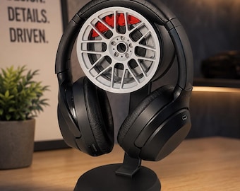 Kopfhörerständer im Sportfelgen-Design – 3D gedruckter Headset Halter – Gaming & Schreibtisch Deko – Geschenk für Auto Fans