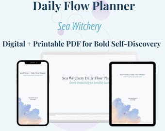 Daily Flow Planner – Gentle Productivity Journal & Digital Healing PDF | Sea Witchery Theme
