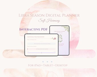 Libra Season Digital Planner – Self-Care Journal, Astrology Healing PDF for iPad & Tablet