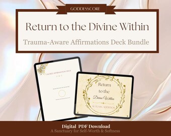 Trauma Informed Affirmations Deck & Planner Bundle | Goddesscore Autumn Edition | Self Worth Burnout Recovery