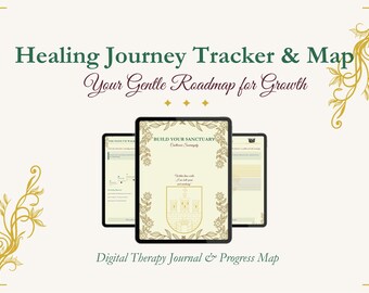 Healing Journey Tracker Bundle - Digital Therapy Journal, Progress Map, Inner Child Work, Growth Milestones PDF