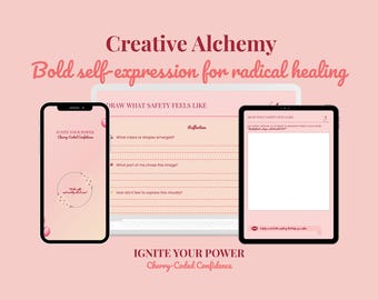 Healing Through Creativity | Cherry-Coded Digital Art Therapy Workbook | Emotional Expression Planner