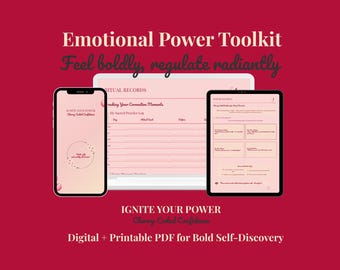 Emotional Regulation Toolkit | Cherry-Coded Calm Planner | Printable & Digital | Coping Skills and Mood Trackers
