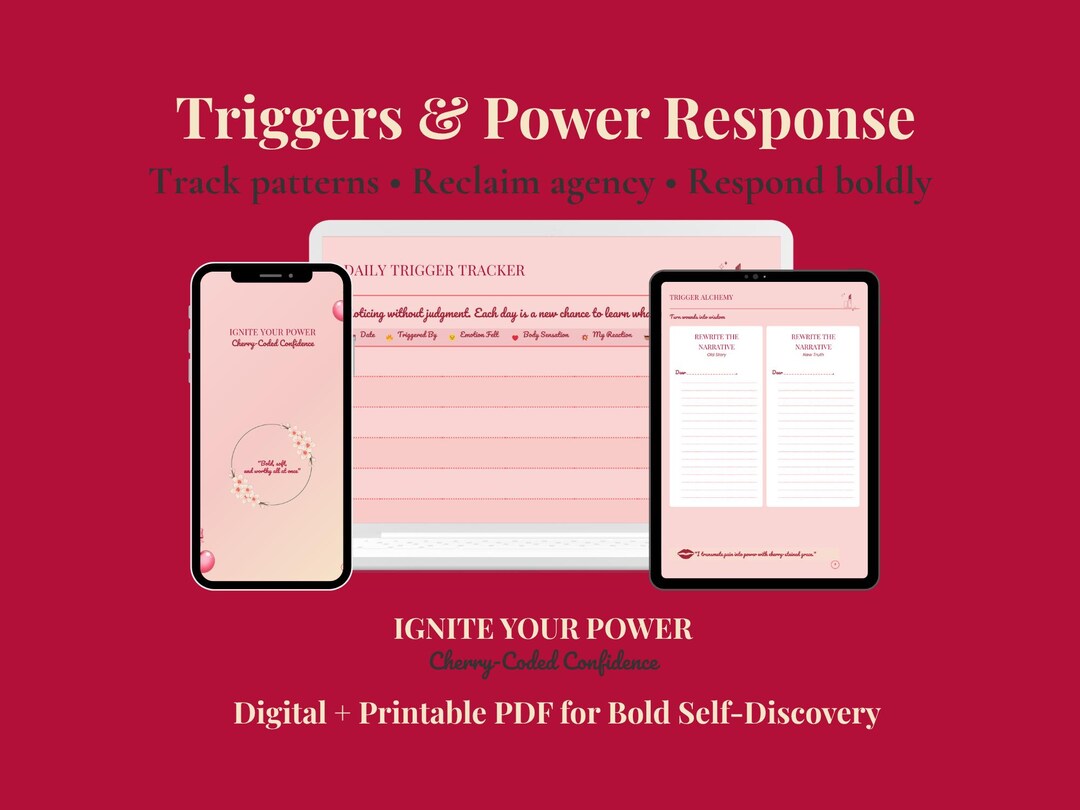 Triggers & Response Tracker | Cherry-coded Trauma Healing Journal ...