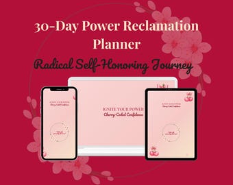 Self-Compassion Challenge | Cherry-Coded Digital & Printable Healing Journal | 7 to 30 Day Tracker