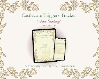 Castlecore Triggers Tracker – cyfrowy dziennik samoświadomości, zeszyt ćwiczeń dotyczący wzorców emocjonalnych, zestaw Inner Sanctuary